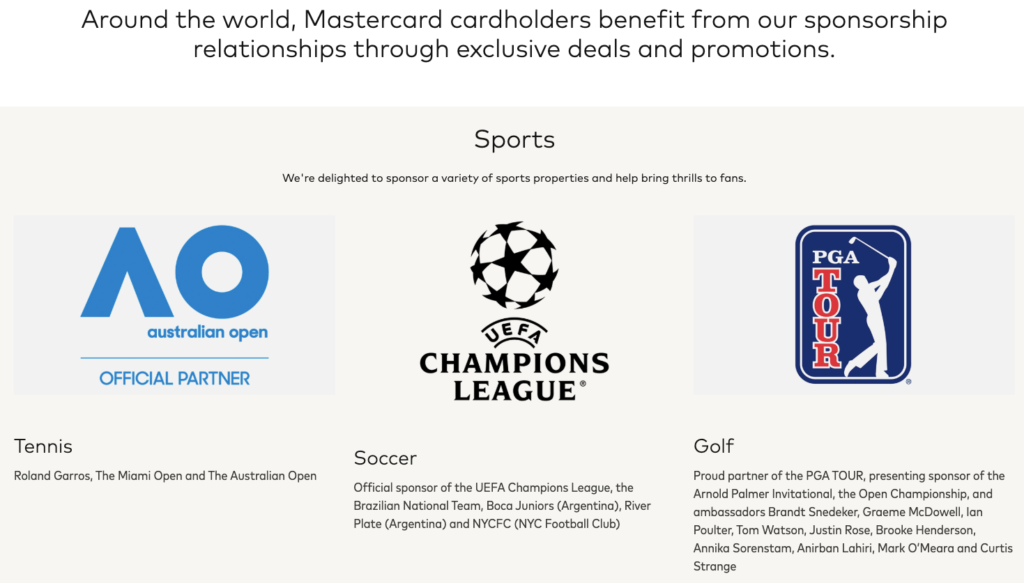 Mastercard Partnerships & Sponsorships